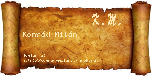 Konrád Milán névjegykártya